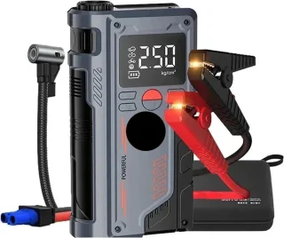 Jumpstarter 20000mAh 1000A met Powerbank en Bandenvuller Zwart