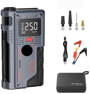 Jumpstarter 20000mAh 1000A Zwart - Jumpstarter met Powerbank en Bandenvuller