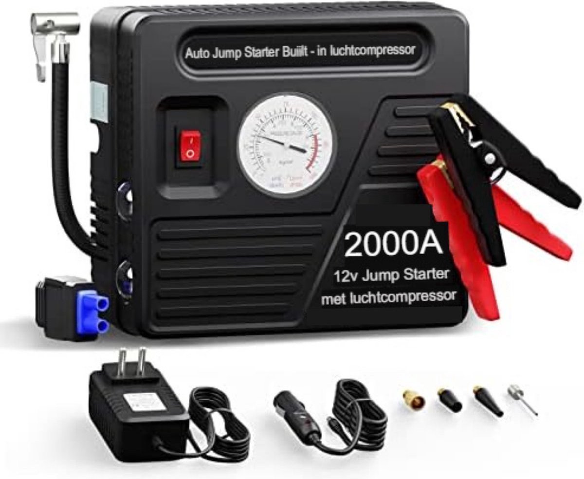 De Jumpstarter 2000A draagbaar powerstation en starthulp auto in één oogopslag