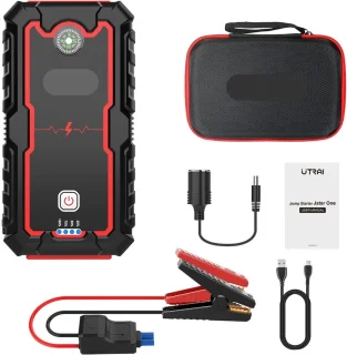 Jumpstarter 2000A met Compressor en Powerbank Zwart
