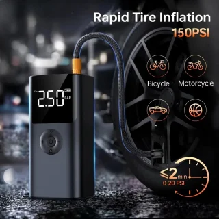 Jumpstarter 2500A 12V Powerbank & Luchtcompressor Draagbaar LCD