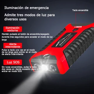 Jumpstarter Auto 12V Draagbaar Rood/Zwart