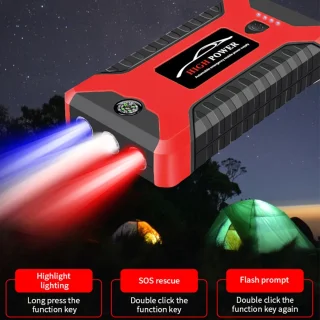 Jumpstarter Auto 12V Draagbaar Rood/Zwart