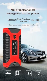 Jumpstarter Auto 12V Draagbaar Rood/Zwart