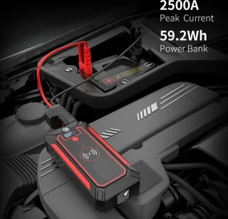 Jumpstarter Auto 2500A 10W Zwart