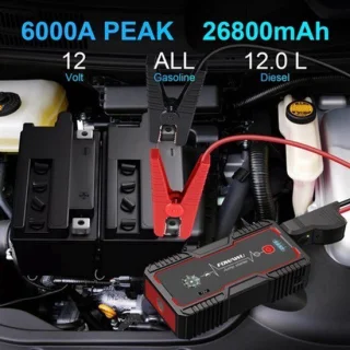 Jumpstarter auto 6000 A piekstroom - 26800 mAh capaciteit - 12 V lithium-polymeer - draagbare accubooster - noodstarter