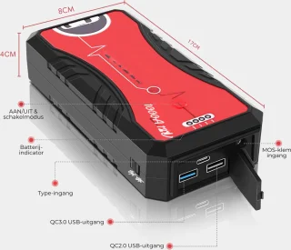 Jumpstarter Auto - Acculader - Rood