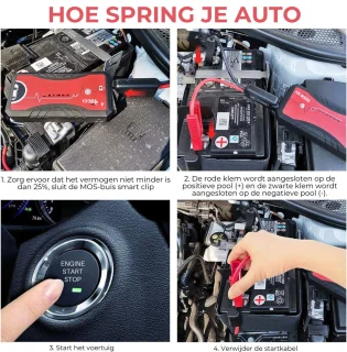 Jumpstarter Auto - Acculader - Rood