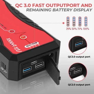 Jumpstarter Auto - Acculader - Rood