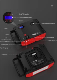 Jumpstarter Auto met Compressor en Powerbank