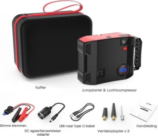 Jumpstarter Auto met Compressor en Powerbank