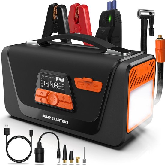 AlfaBot Q4 — krachtige jumpstarter, compressor en powerbank in één