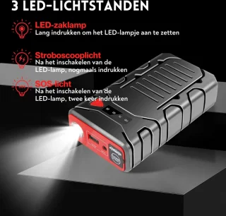 Jumpstarter Auto-Starthulp Powerpack 12V 600A 27000mAh Lithium