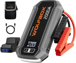 Jumpstarter draagbaar – 2000 A – 12 V – 12000 mAh – lithium-ion accu – voor auto en motorfiets