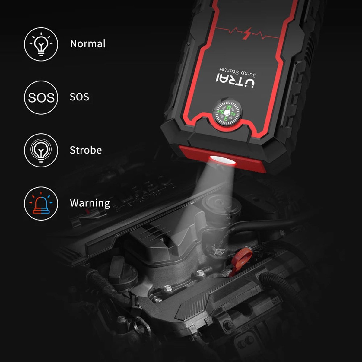Jumpstarter Jumpstarters 12V 2000A Zwart