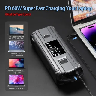 Jumpstarter PD 60W Powerbank 12V Autostarthulp