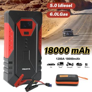 Jumpstarter Powerbank 600A 18000mAh voor Auto Diesel Benzine