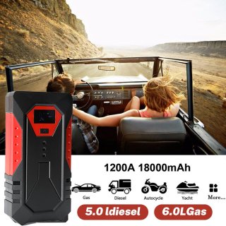 Jumpstarter Powerbank 600A 18000mAh voor Auto Diesel Benzine