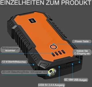 Jumpstarter Powerbank Auto Starthulp