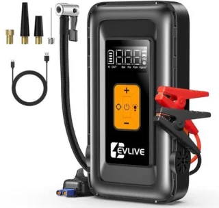 Jumpstarter powerbank met 12V-accubooster en luchtcompressor