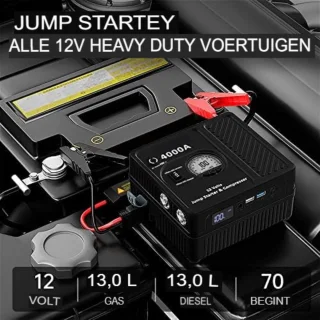 Jumpstarter powerbank met compressor