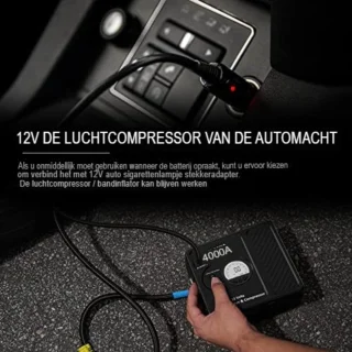 Jumpstarter powerbank met compressor