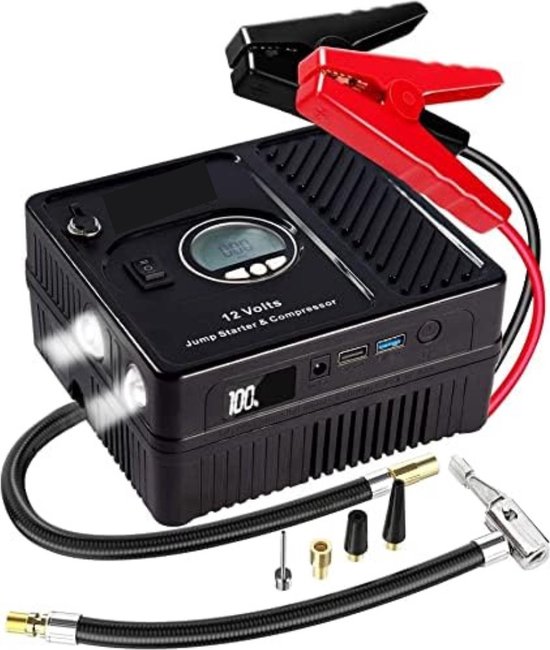 Jumpstarter powerbank met compressor review