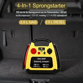 Jumpstarter Powerbank met Compressor