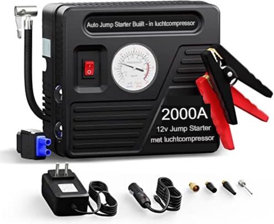 Jumpstarter Powerbank met Compressor review