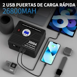 Jumpstarter Powerbank Met Compressor Voor Auto