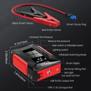 Jumpstarter voor auto - 28000 mAh - zwart