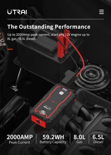 KTN® Jumpstarter 2000A 22000mAh Auto Startkabel Met Powerbank