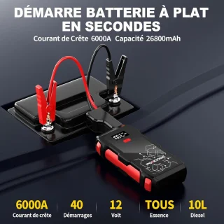 MELVRA Jumpstarter Accubooster 6000A 12V 26800mAh