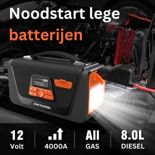 MKSS Jumpstarter met Compressor en Startkabels zwart/oranje