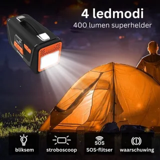 MKSS Jumpstarter met Compressor en Startkabels zwart/oranje