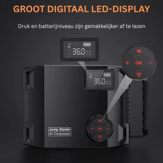 MKSS Jumpstarter met Compressor Zwart + Rood
