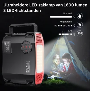 MKSS Jumpstarter met Compressor Zwart + Rood