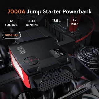 MKSS Jumpstarter met Compressor Zwart + Rood