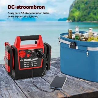 MKSS® Jumpstarter met Compressor Zwart/Rood