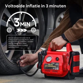MKSS® Jumpstarter met Compressor Zwart/Rood