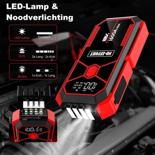 NO-EFFORT Auto Jumpstarter 12V 1600A 18000mAh