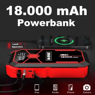 NO-EFFORT Auto Jumpstarter 12V 1600A 18000mAh