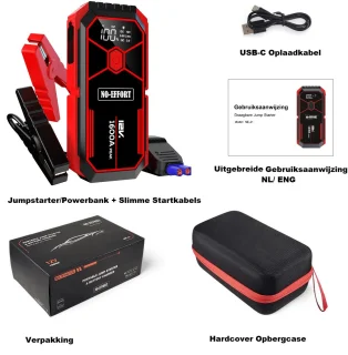 NO-EFFORT Auto Jumpstarter 12V 1600A 18000mAh