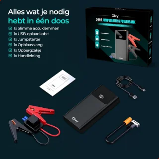 Olvy 12V 1500A Jumpstarter met Powerbank en LED Zaklamp