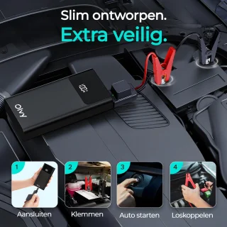 Olvy 12V 1500A Jumpstarter met Powerbank en LED Zaklamp