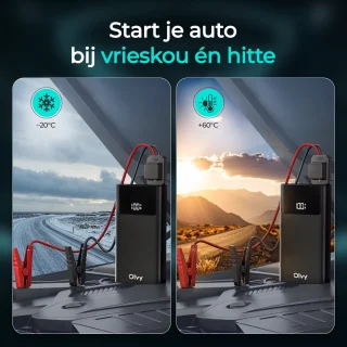 Olvy 12V 1500A Jumpstarter met Powerbank en LED Zaklamp