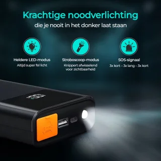 Olvy 12V 1500A Jumpstarter met Powerbank en LED Zaklamp