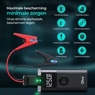 Olvy 12V Jumpstarter 1500A met Compressor en Accessoires
