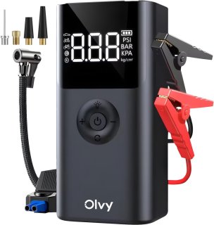 Olvy 12V Jumpstarter 1500A met Compressor en Accessoires