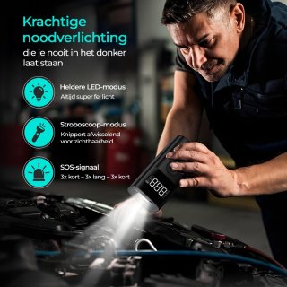 Olvy 12V Jumpstarter 1500A met Compressor en Accessoires